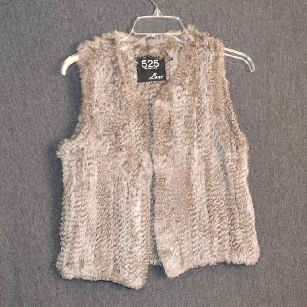 525 America Luxe Women's XS 100% Rabbit Fur Vest
